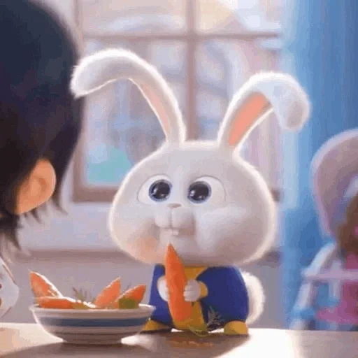 bunny, кролик милый, кролик снежок, кролик смешной, кролик снежок мультфильм