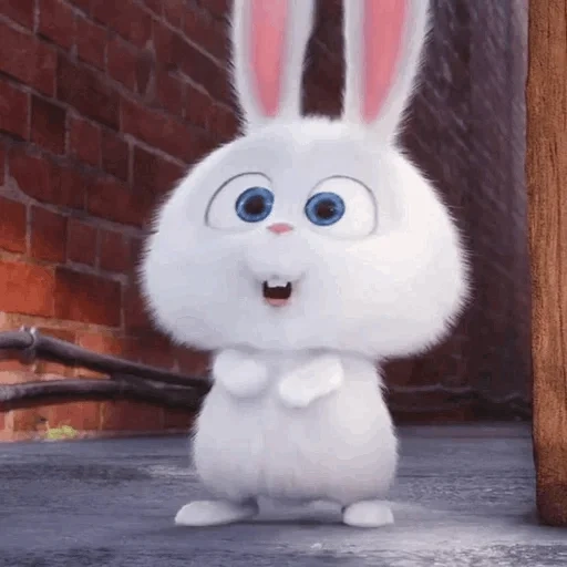 кролик снежок, кролик смешной, кролик мультика, злой милый кролик мультика, кролик мультика тайная жизнь домашних животных