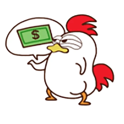 pollo, pájaro de gallo, pollo pollo, el pollo es divertido, pollo blanco de la caricatura