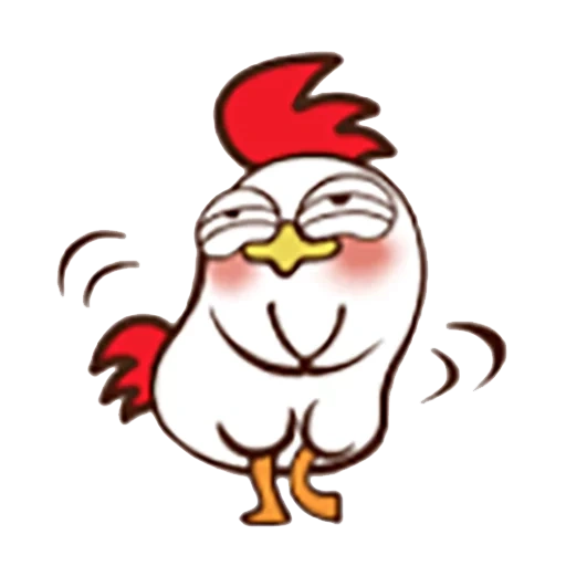 pollo, dibujo de kurita, el pollo es divertido, pollo feliz, lindo caricatura de pollo