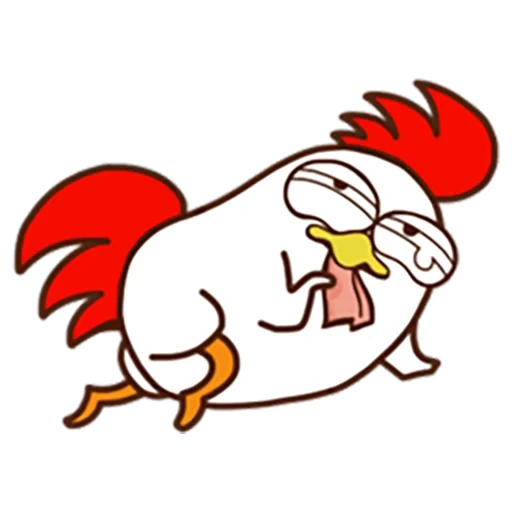 pollo, pájaro de gallo, dibujo de kurita, el pollo es divertido, pollo asustado