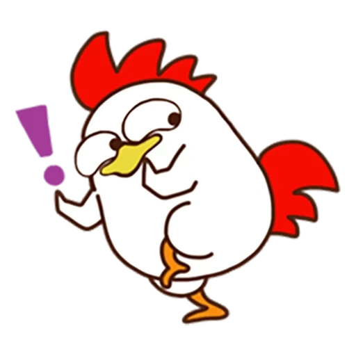 pollo, clipart, pollo, il pollo pensa, pollo bianco del cartone animato