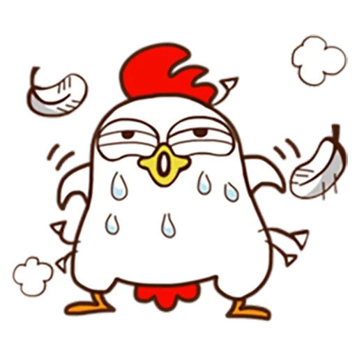pollo, polluelo, dibujo de kurita, el pollo es divertido, pollo gracioso