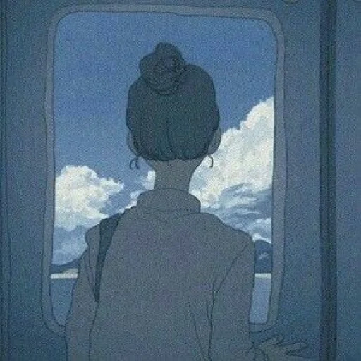 anime, oscuridad, paisaje de anime, anime triste, estética de anime azul