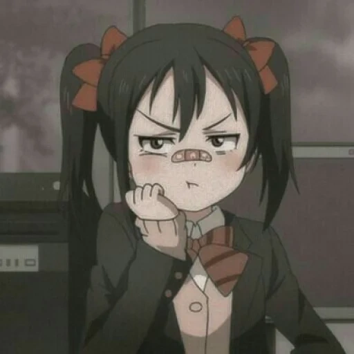 yazava nico, personajes de anime, el anime está disgustado, nico yazava está enojado, nico yazava está disgustado