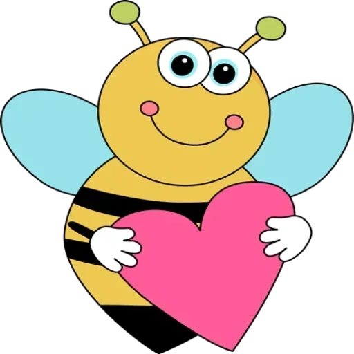 пчела клипарт, рисунок пчелки, пчела сердечком, мультяшная пчела, пчелка коровка детям