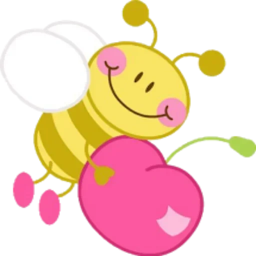 пчелка, пчела клипарт, рисунок пчелки, маленькая пчела, розовая пчела рисунок