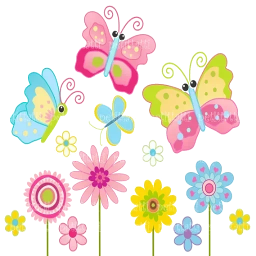 бабочка цветок, наклейки цветы, наклейки цветочки, детские наклейки цветы, рисунок цветы наклейки детские