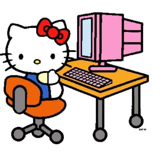 hello kitty, раскраска компьютер, kitty, hello kitty ученый, плащ хэллоу китти