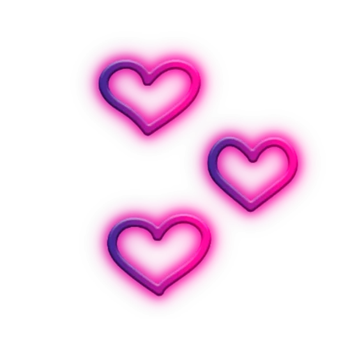 наклейки для фотошопа сердечки, фиолетовое сердце, неоновое сердце на белом фоне, розовые сердца, сердца