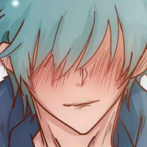 anime, anime guys, karakter anime, kuna dengan rambut biru