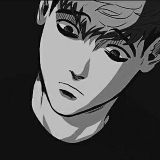 манхва, oh sangwoo арт, killing stalking, сану убить сталкера, killing stalking сану сидит крыльце