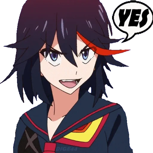 anime, ryuko es obscenidades, ryuko matoi, chica anime, personajes de anime