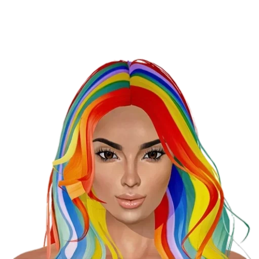 peruca multi colorida
