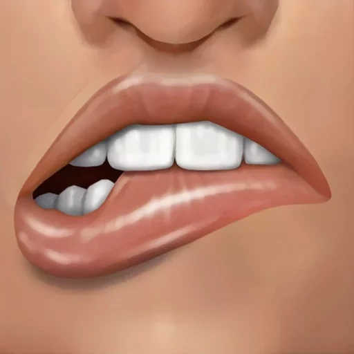 lèvres, enfant, lips langue, lèvres de maquillage, sourire de pointe