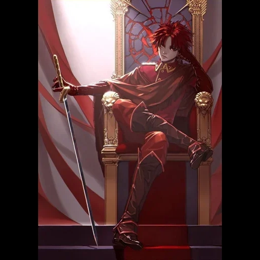 arte del rey, el rey del anime, rey de arte de anime, rey al arte del trono, las espinas del anime