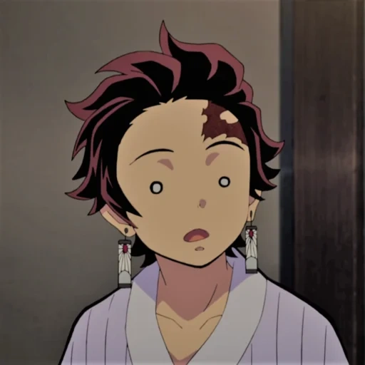 tanjiro, tanjiro asing, tanjiro kamado, tanjiro adalah wajah yang lucu, anime tanjiro kamado