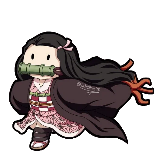 nezuko, camera, figure, chibi worships ancestors, inner ancestor without background