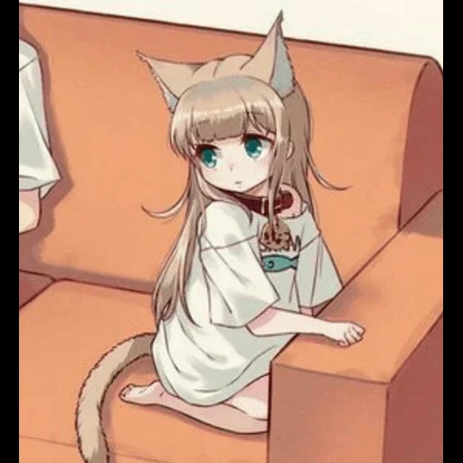 anime neko, kinako-uchiko, anime chat, anime neco girl, fille chat anime