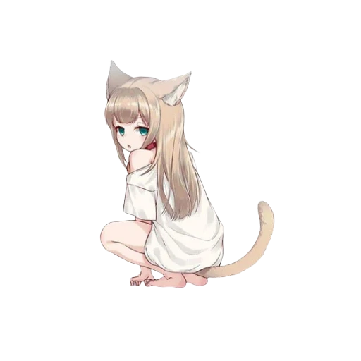 kinako no es, gato de anime, kinako osakana, anime de gato de niña, kinako no es adulto