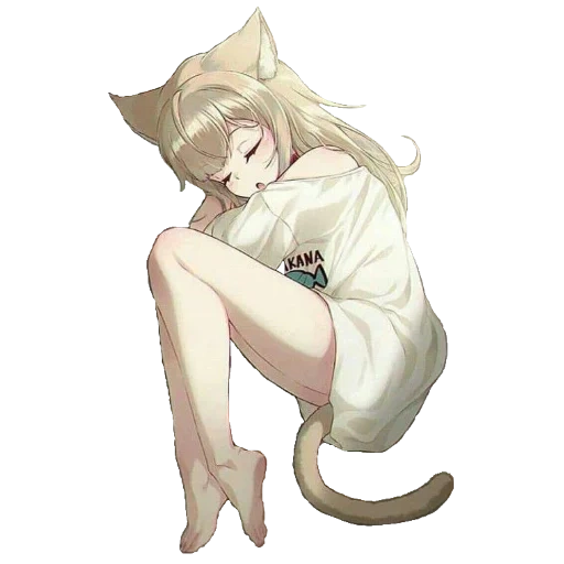 animation, anime neko, jinnazi's wife, cat animation, girl cat animation