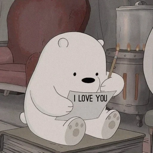 рисунок, we bare bears белый, вся правда о медведях, we bare bears ice bear, robot bear заставка телефон