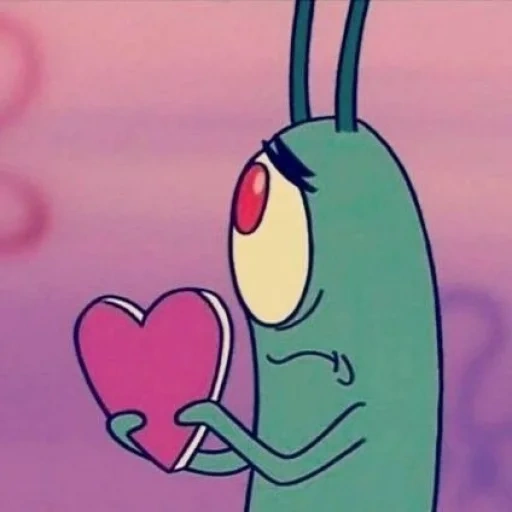 планктон, планктон сердцем, планктон сердечком, планктон сердечком руках, губка боб квадратные штаны