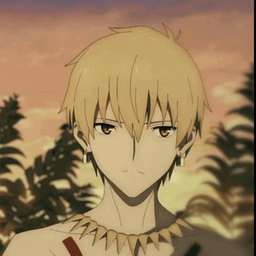 anime, gilgamesh, arte de anime, personagens de anime, o destino da babilônia gilgamesh