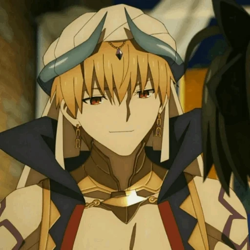 anime, anime, gilgamesh, karna fate, gilgamesh babylonia