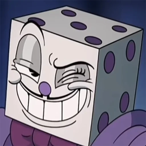 аниме, человек, босс кинг дайс, cuphead king dice, кинг дайс подмигивает