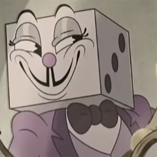 animation, caphedshaw, show cup cartoon, head of cup head king dice, hexagonal king cuphead