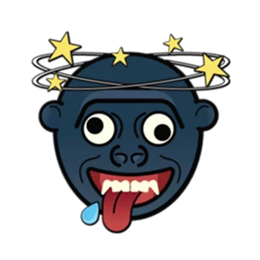 gesicht, dunkelheit, zombies kopf, emoji gorilla, cartoon head zombie