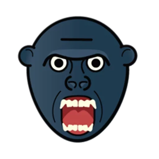 buio, faccia arrabbiata, gorilla arrabbiato, emoji gorilla, facce spaventose dell'icona