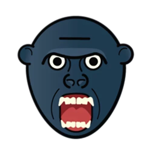 dunkelheit, wütendes gesicht, wütender gorilla, emoji gorilla, beängstigende gesichter der ikone