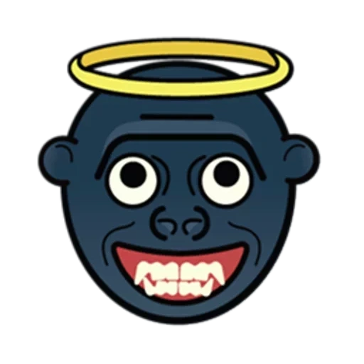 trevas, cara de bravo, halo emoji, ícone de sorriso, emoji gorilla