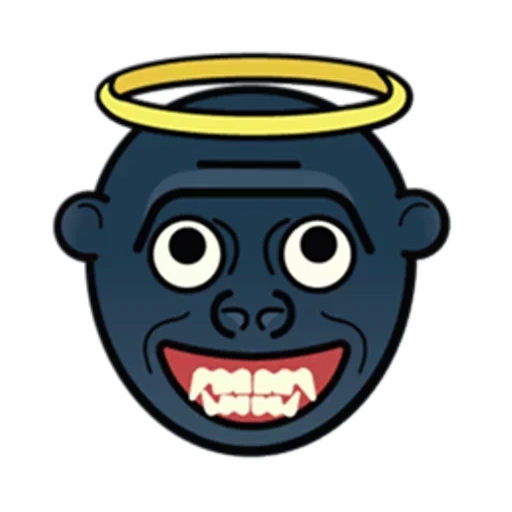 dunkelheit, wütendes gesicht, halo emoji, lächeln ikone, emoji gorilla