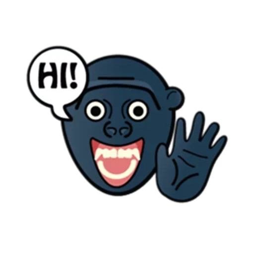 darkness, mask icon, emoji gorilla, bowling mascot, emoji greeting