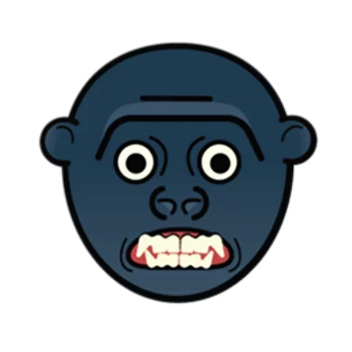 buio, faccia arrabbiata, gorilla arrabbiato, emoji gorilla, facce spaventose dell'icona