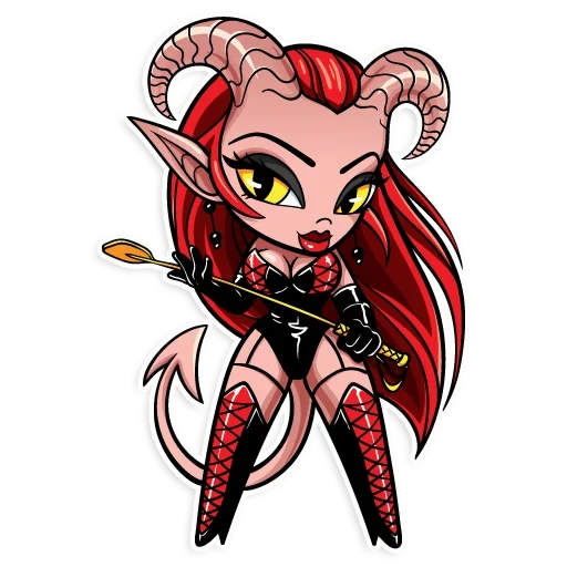 demon, demoness, kinky stickers