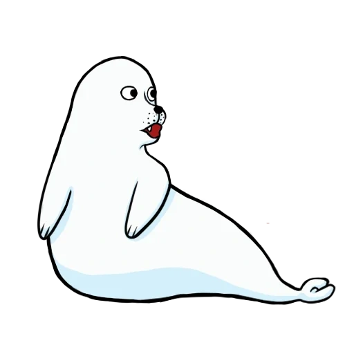 seal, anjing laut putih, sketsa segel, seal seal