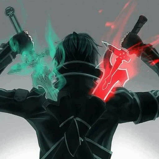 kirito sword, avatar kirito são, kirito com duas espadas, mestres da espada online, espadachim preto kirito