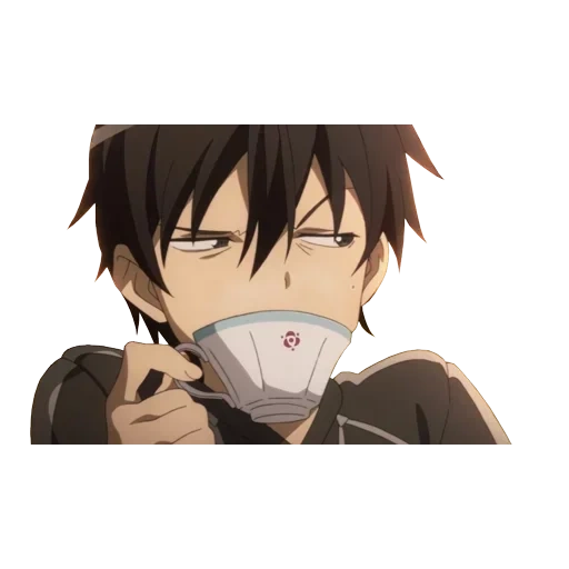 figura, silico, kirito facepalm, espada maestra en línea, kirito kun está bebiendo té