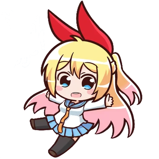 chibi chitoge, anime emoji, gyate gyate ohayou, chitoge chibi's pretended love