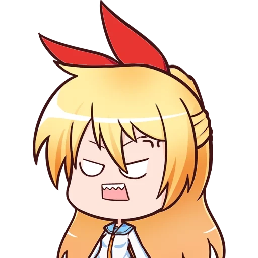 animation, chibi chitoge, anime emoji, anime anger, cartoon character