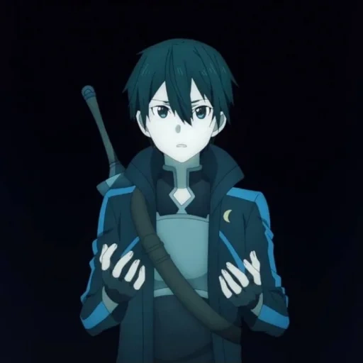 kirito kun, kirito kuhn, animación de kirito, kirito detrás del vidrio, espada maestra en línea