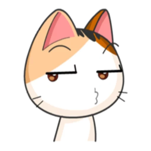 miow anime, meow animiert, japanische katze, animashny emoji cats, aufkleber japanische katzen