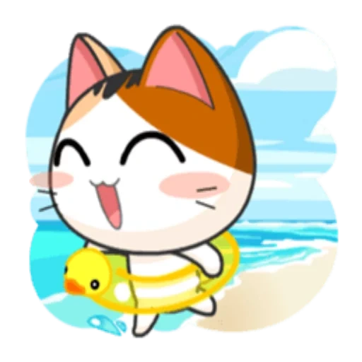 cat, miao miao anime, meow animated, gatto miao miao, adesivo giapponese sea dog