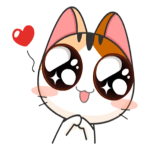 meow animated, seal giapponese, kitty giapponese, simpatica figura di chibi, carino kawai pittura