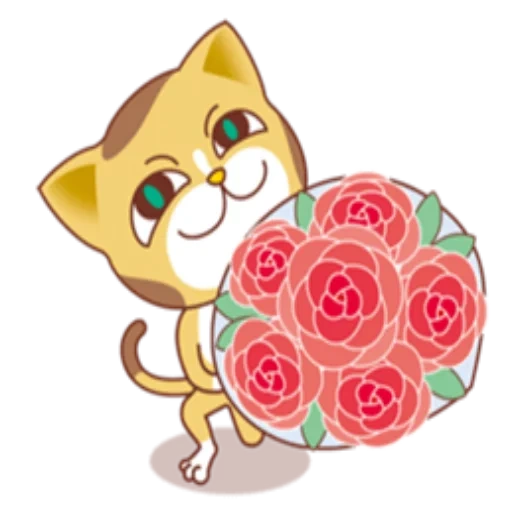 cat, cat, cats, cat with flowers, cat with flowers