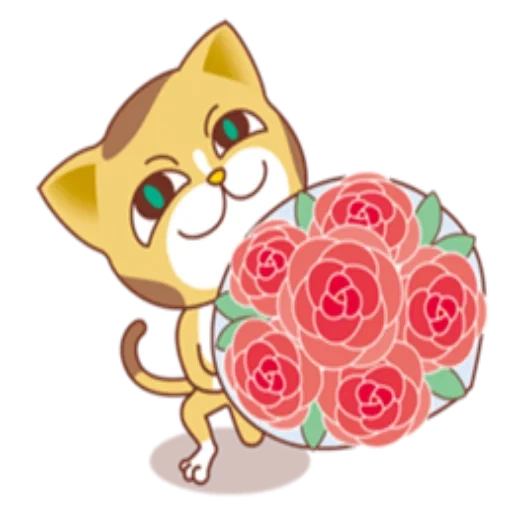 gato, gato, gatos, gato con flores, gato con flores